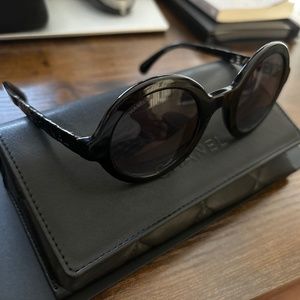 Chanel Black Round Classic Sunglasses